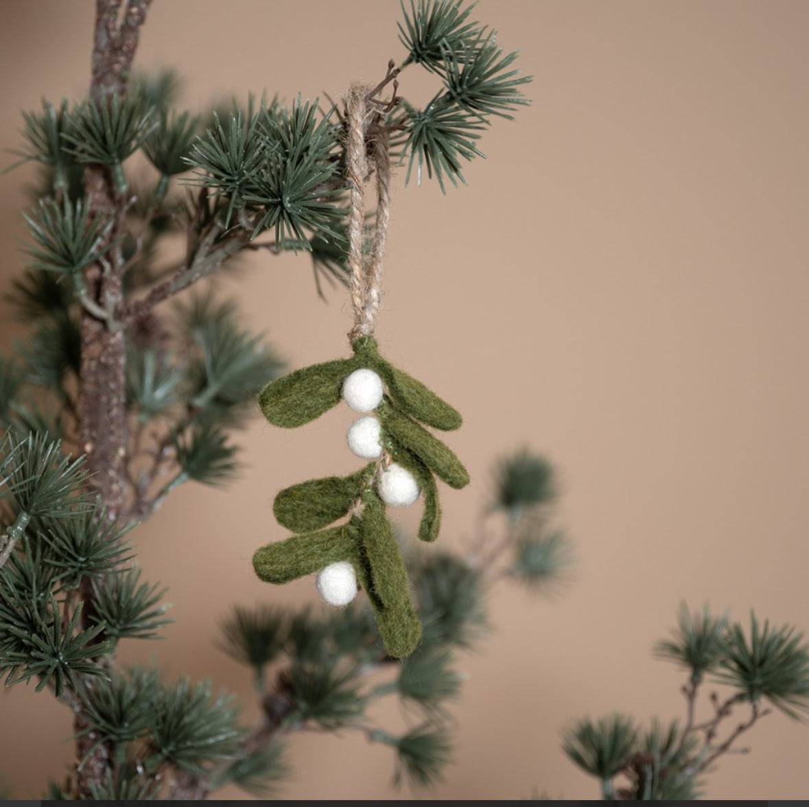 Mistletoe hängande. Liten