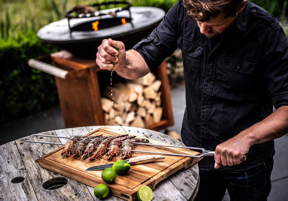 Dubbelt Grillspett 60cm. Forged