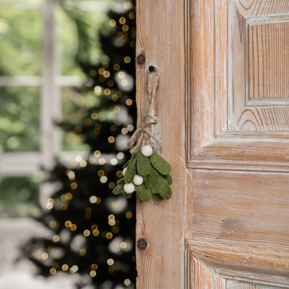 Mistletoe hängande. Medium