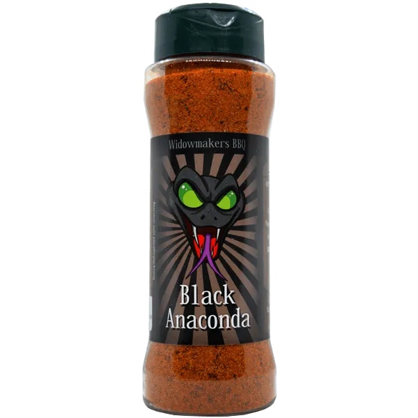 Blacka anaconda kryddburk. ritad orm. svart