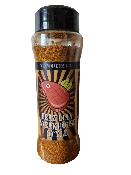 kryddburk med ritad steak på. Braqzilian steakhouse.