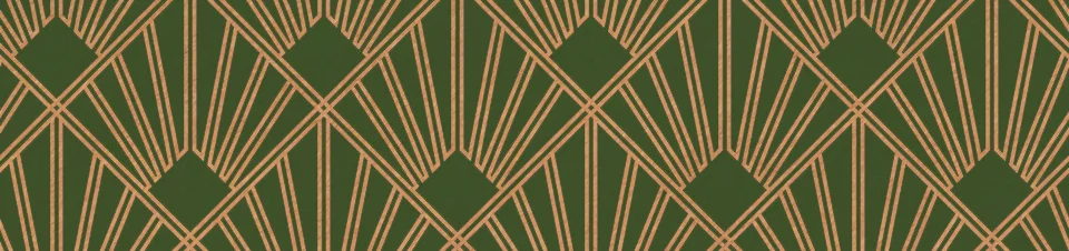 Närbild av grönt art deco mönster.