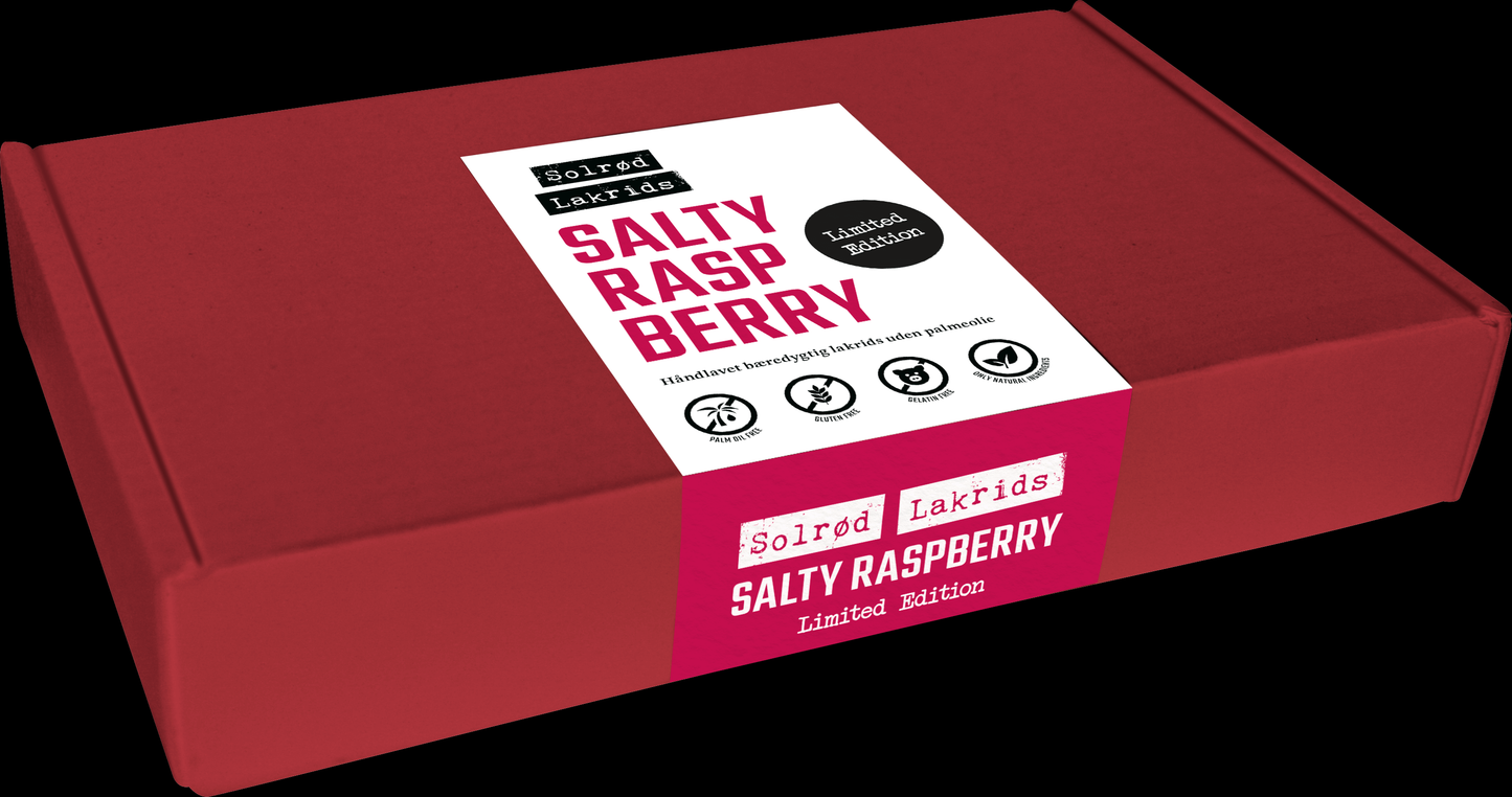 Ask med handgjord lakrits med smak av Salty Raspberry