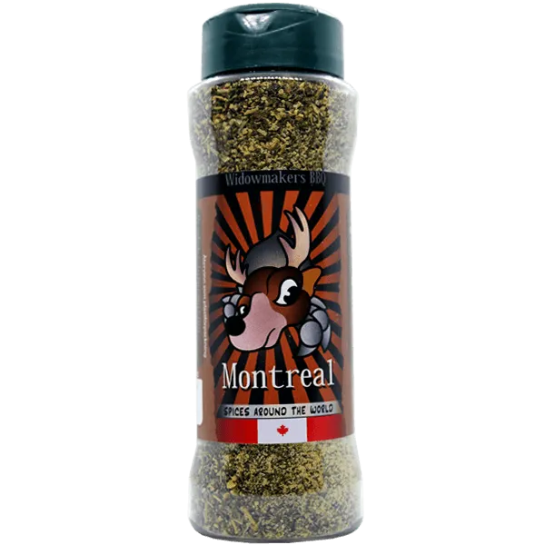 Kryddburk montreal med tecknad älg.