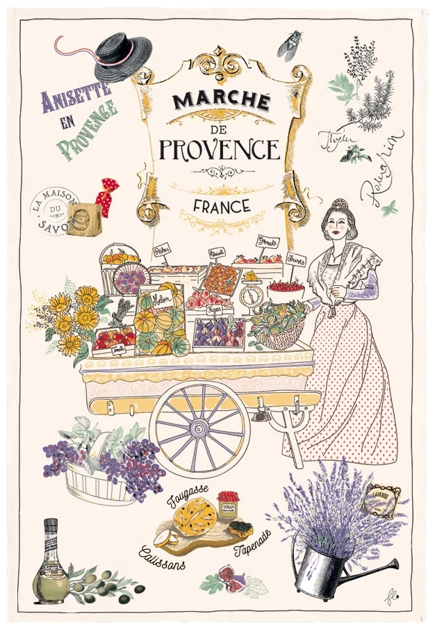 Handduk med motiv från Provence