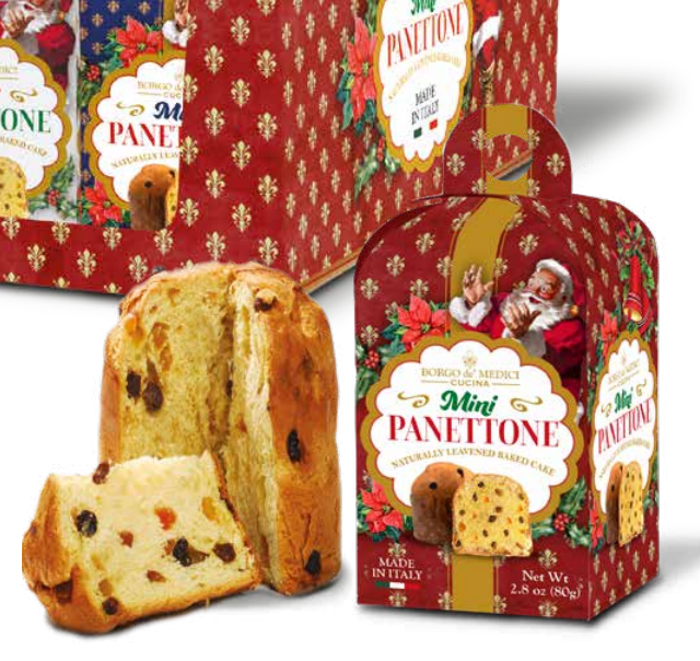 Mini panettone, röd. jul