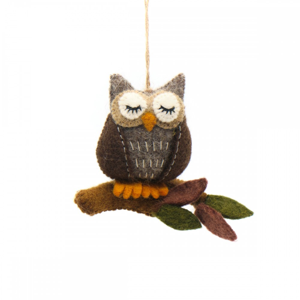 hängande handgjord filtad uggla
