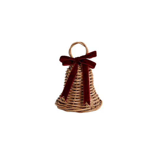 Small rattan cloche decoration Ø12 x H13 cm