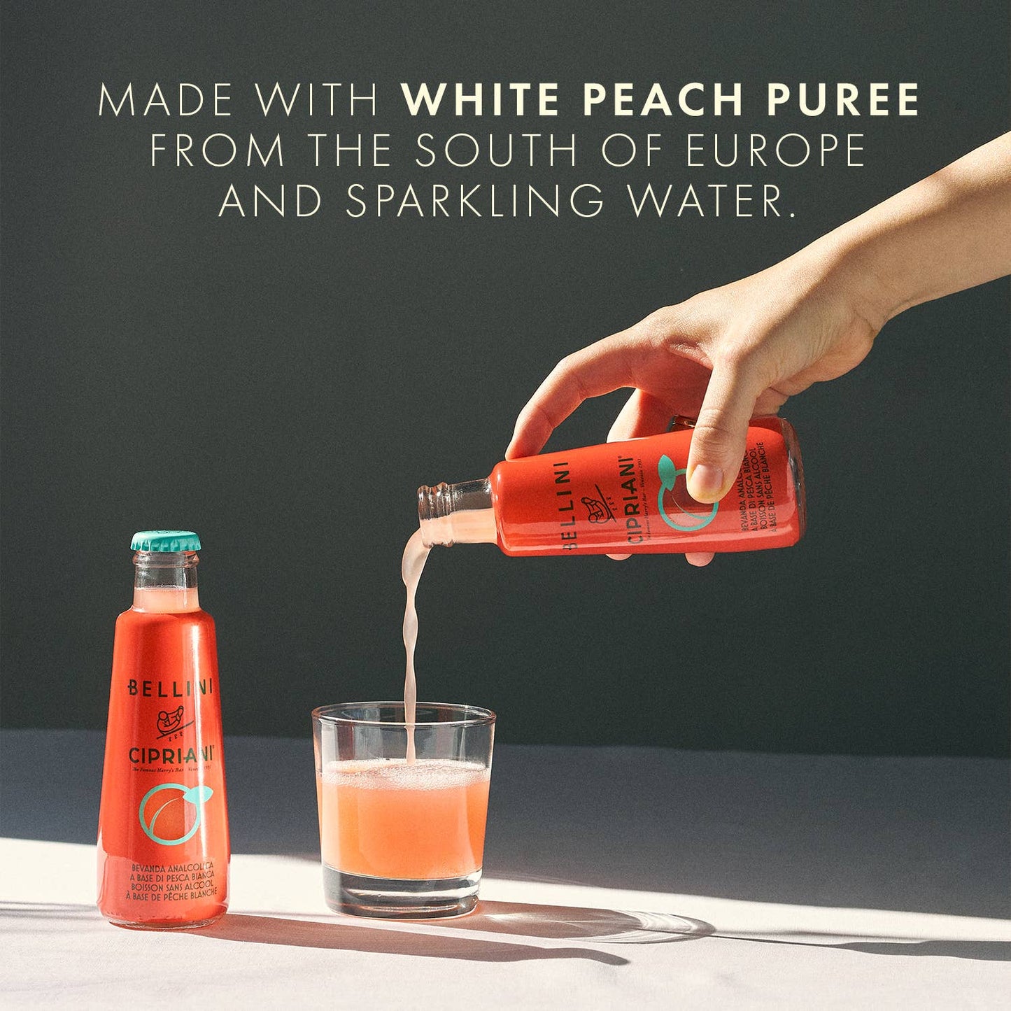 Virgin Bellini Cipriani - Non-alcoholic peach cocktail: English/Spanish