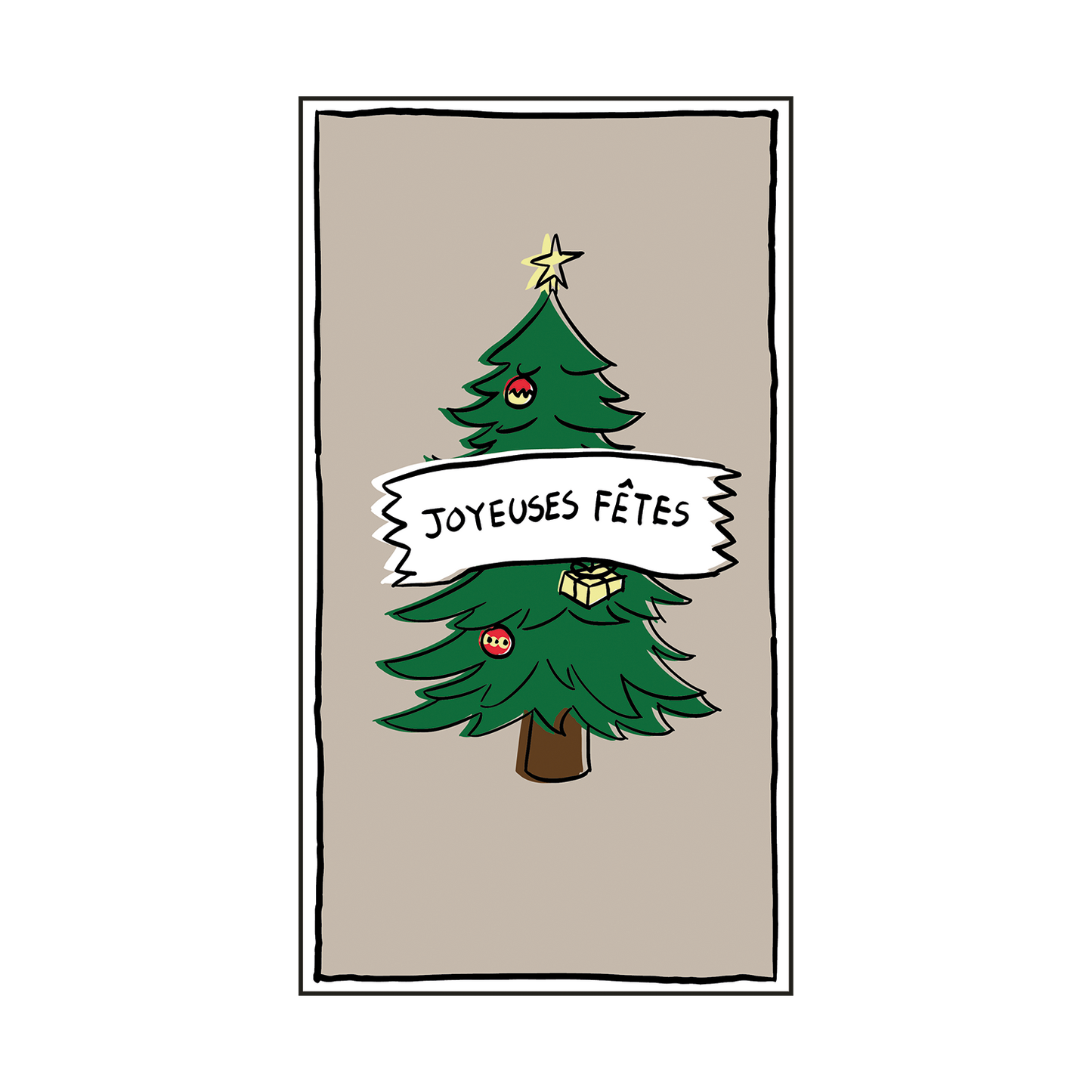 Rectangular paper napkin Christmas tree Happy Holidays x15