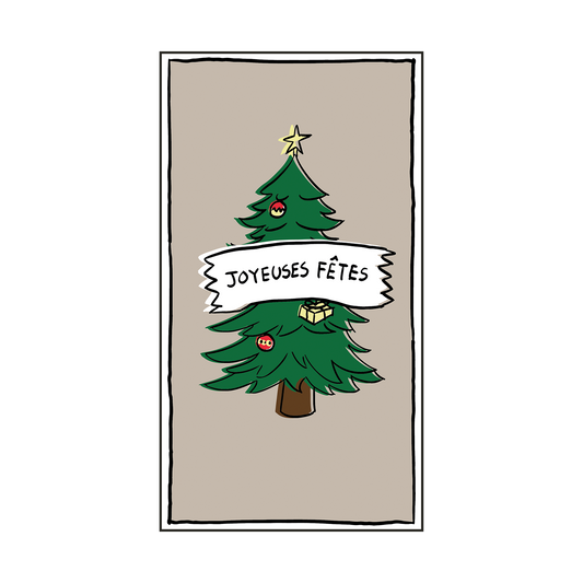Rectangular paper napkin Christmas tree Happy Holidays x15