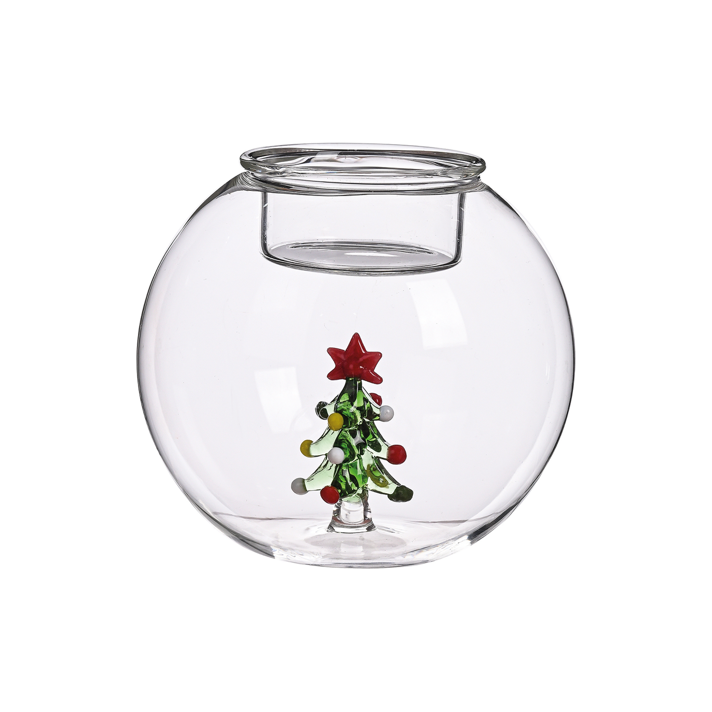 3D round Christmas tree candle holder D10 H9cm