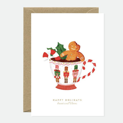 Merry Christmas Biscuit Bath - Greeting card - Gold foil