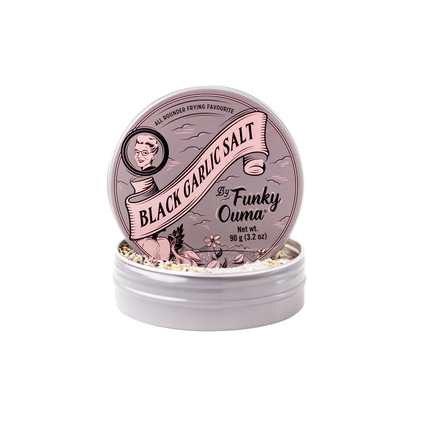 Black Garlic Salt travel tin, Funky Ouma 90g