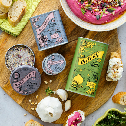 Black Garlic Salt travel tin, Funky Ouma 90g