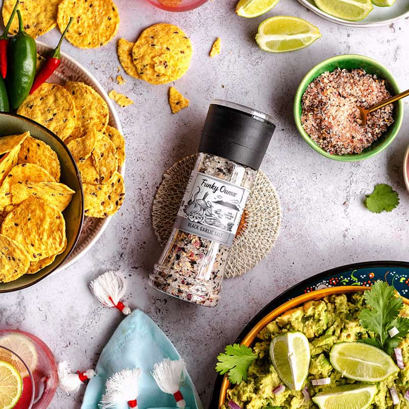 Black Garlic Salt Kvarn, Funky Ouma