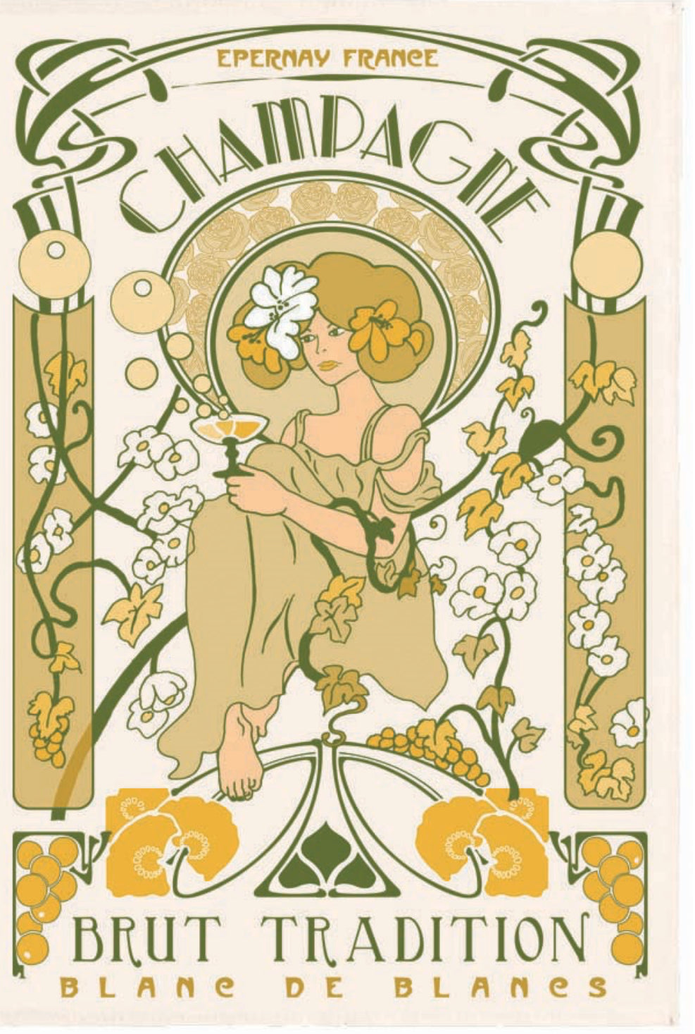 Kökshandduk Champagne