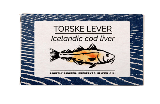 Förpackning torsklever konservburk