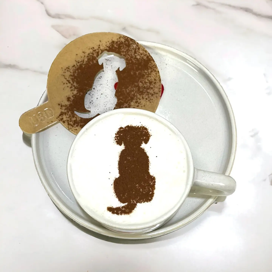 Hund kaffestencil