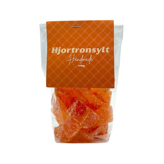 Påse med handgjorda hjortronsylt godisar. marmeladgodis.