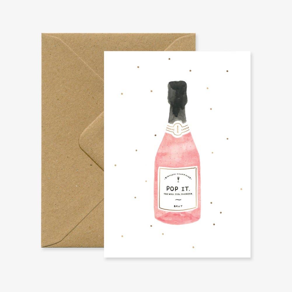 Champagne – födelsedagskort