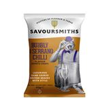 guldig chipspåse med katt och champagneglas. bubbly serrano chilli