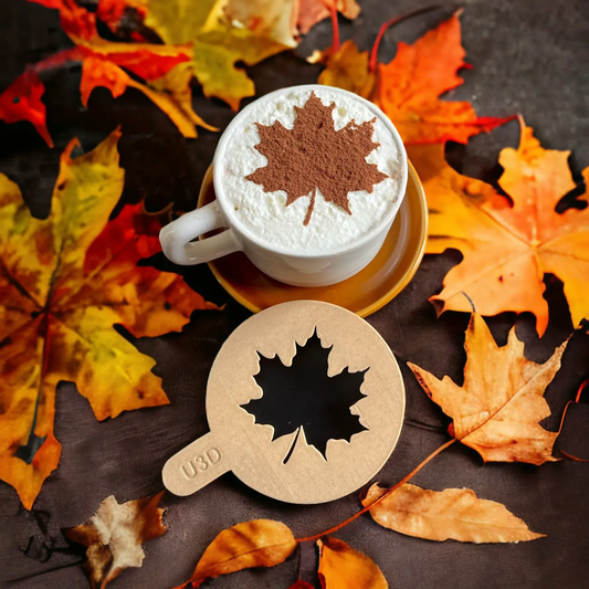 Höstlöv kaffestencil