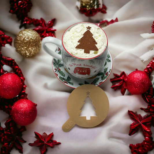 Julgran kaffestencil