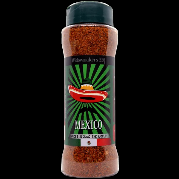 burk med mexikanska kryddor. tecknad sombrero.