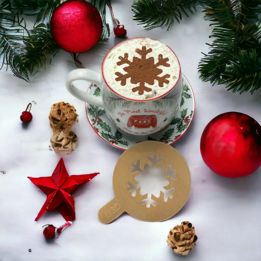 Snöflinga kaffestencil