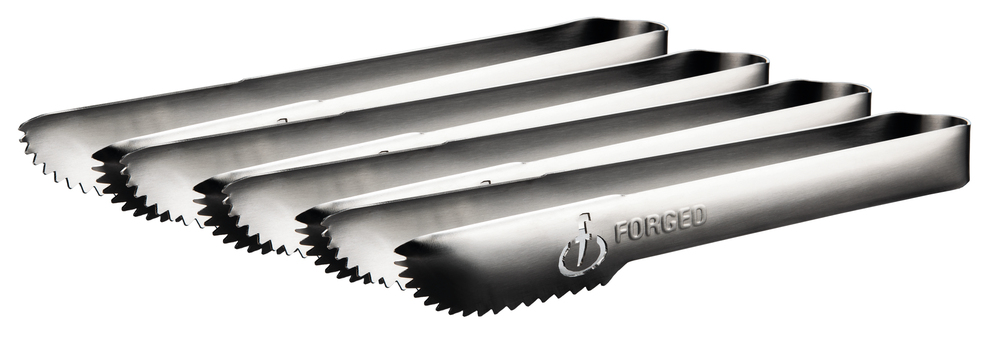 fyra serveringstänger i rostfritt stål från Forged